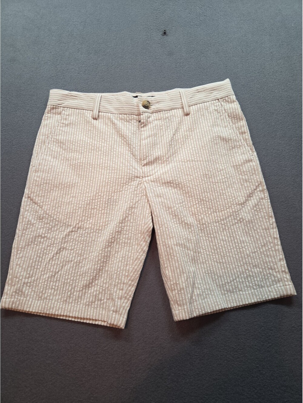 women's beige & white pin striped shorts by Nordstrom size 14